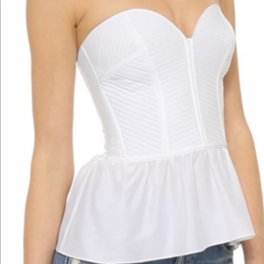 Parker Silk Peplum Strapless Top, worn once
